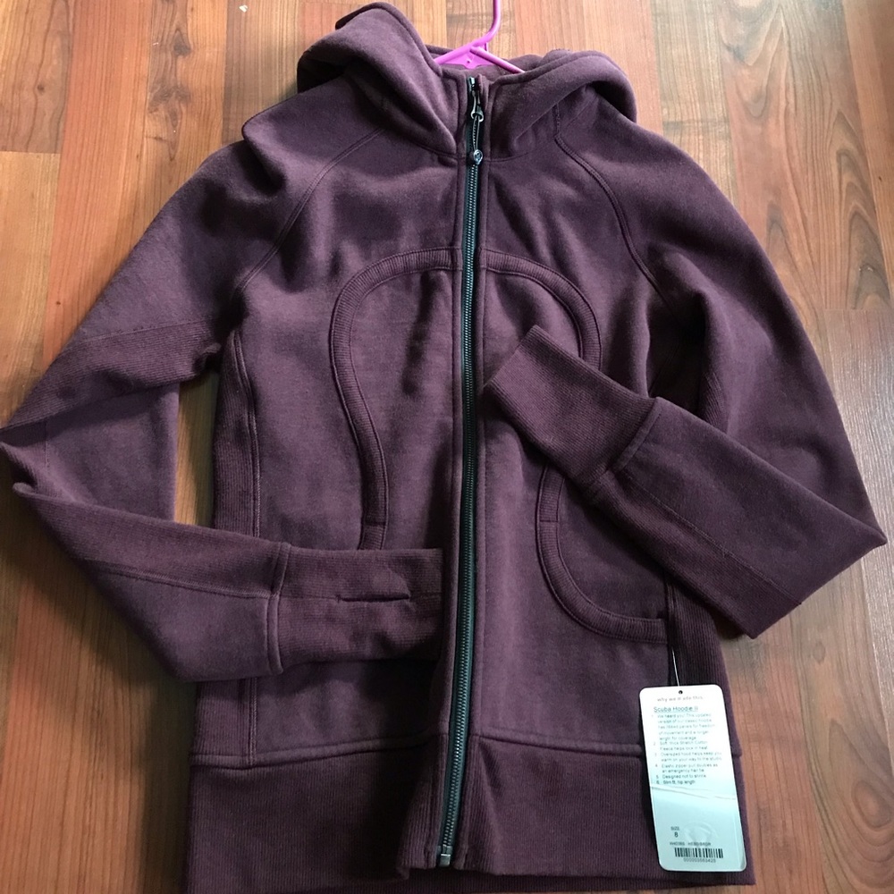 NWT Lululemon Scuba Hoodie II Heathered Bordeaux 8